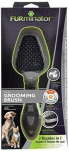 FURminator Dual Grooming Brush for Cats and Dogs