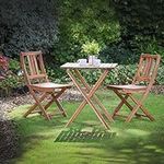 Plant Theatre Folding Hardwood Patio Bistro Set - Fully Assembled