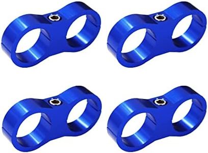 AN8 Hose Separator Clamp Fuel line Mounting Clamps, TTZEZE Aluminum Hose Fitting Adapter with Wrench, Suitable for Oil Line Brake Line Water Pipe and Gas Line Blue 4 Pack