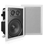 Pyle in-Wall/in-Ceiling Dual 6.5'' Enclosed Speaker Systems, 2-Way Flush Mount Stereo Speakers (Pair)