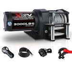 XPV AUTO 3000 lb 12V DC Electric Winch Waterproof Winch for UTV ATV Boat with Both Wireless Handheld Remote and Corded Control Recovery Winch Steel Cable