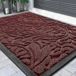 Yimobra Door Mat, Heavy Duty Front Welcome Mats for Home Entrance Outdoor Indoor, Doormat for Outside Back Patio Floor Entry Porch Garage Office, Weather Resistant Easy Clean, 75 x 43 cm, Red