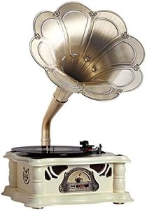 Gramophone Record Player Vintage,Retro Phonograph Vinyl Record Player,Horn Vinyl Tocadiscos DJ Turntable,Gramophone Bluetooth Speaker with USB Audio for Home/Villas/Restaurants/Parties/Classical Fans