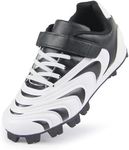CAMVAVSR Unisex-Child Baseball Cleats Kids Softball Shoes for Boys Girls Rubber Molded Little Children Big Youth Sneakers Easy to Wear Sports Footwear Black Size 3