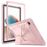 Fintie Shockproof Case for Samsung Galaxy Tab A8 10.5 inch 2022 Model (SM-X200/X205/X207), Tuatara Rugged Unibody Hybrid Full Protective Bumper Kickstand Cover w/Built-in Screen Protector (Rose Gold)