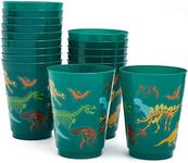 BLUE PANDA - 16 Pack Plastic Dinosaur Cups for Kids, Dino Party Favors for Birthday Supplies (16 oz)