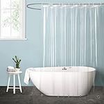 EurCross Clear Shower Curtains Mould Proof and Mildew Resistant, Plastic Extra Long Shower Curtain Liner for Bathbroom with 5 Magnets and 12 hooks, Transparent -183 x 200cm