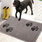 PURRUGS Dirt Trapper Doormat 50 x 80 cm, Non-Skid/Slip Machine Washable Entrance Rug, Shoes Scraper, Dog Door Mat, Super Absorbent Welcome mat for Muddy Wet Shoes and Paws