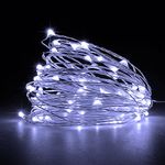 Jsdoin Fairy Lights, 2 PCS 50 LED Battery Operated String Lights Copper Wire Light for Indoor Outdoor Lighting, Bedroom, Wedding Decor, Party, Christmas, Tree Decoration(5M/16ft，Cool White)