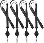 FYY Office Lanyard [4 Pack] Polyester Neck Lanyards with Retractable Badge Reel & Safety Breakaway Buckle for Keys, ID Badge Holder, Phone, USB, Whistles