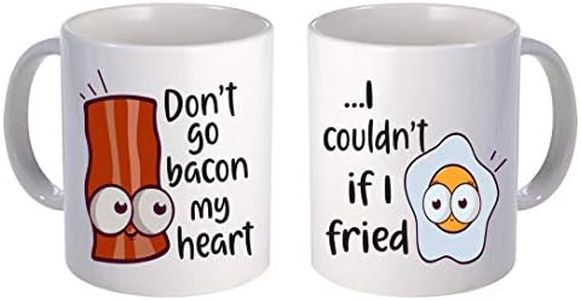 Don’t Go Bacon My Heart/I Couldn’t if I Fried - Funny Novelty Mug - 11 oz Coffee Mug Set