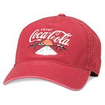 AMERICAN NEEDLE Coke Coca Cola Unisex Adjustable Snapback Baseball Hat, Trailhead (Cayenne), One Size
