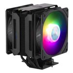 Cooler Master MasterAir MA612 Stealth ARGB Processor Cooler - Push-Pull SickleFlow 120 V2 ARGB Fans, 6 Heat Pipes, Unlimited RAM Space, Matte Black Finish - Universal Socket Compatibility