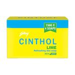 Cinthol Lime Soap, 150g (Pack of4) - 99.9% Germ Protection | Lime Fresh Fragrance | Soaps For Bath Grade 1 Soap | For All Skin Types