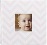 Pearhead Baby Newborn Photo Album, Baby Girl Memory Keepsake Book, Modern Newborn Milestone Book, New and Expecting Parents, Pink Chevron 1 Count (Pack of 1)