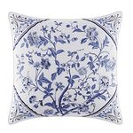 Laura Ashley Home - Throw Pillow with Envelope Closure, Elegant Home Decor for Bed or Sofa (Charlotte Blue, 16" x 16")