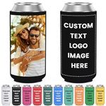 HooAMI Can Coolers,Personalised Beer Can Cooler Sleeves Neoprene Drink Holders for Wedding,BBQ,Beach Party,Birthdays(14 * 8.5cm)