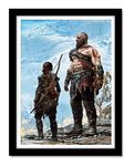 Art illusion - God of war Ragnarok framed Poster for wall room & office decor (13 Inch X 10 Inch) || Gaming poster for wall decor