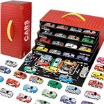 Kidology 48-Piece Pull Back Car Set, Racing & Toy Vehicles for Kids 3+, Bulk Mini Cars, Learning & Educational Stuffers Mini Cars Toy Trucks, Birthday Gift for Boys & Girls.