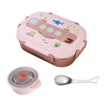 Little Surprise Box Pink Submarine Theme Insulated Steel Lunch Box for Kids - Tiffin Box for School | Leakproof Bento Box