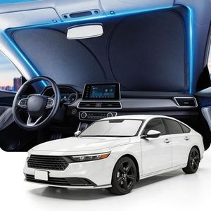 DMJN Windshield Sun Shade for Honda Accord (2023-2026), Car Sunshade for Front Windshield [Nano Ice-Crystal Coatings] UPF50+ Heat Block & UV Reflective - Protect Interior & Keep Cooler