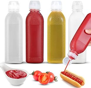 Zlxtxpor Condiment Squeeze Bottles, Squeeze Bottles for Sauces, Olive Oil Dispenser, Ketchup Bottles Squeeze 4-Pack 17 oz (500ml), Salad Dressing Bottles, Great for Ketchup, Salad, BBQ (17oz 4 fpack)