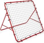 MEETOZ Football Soccer Rebounder Net 39.4 x 39.4'' Foldable Training Rebounder Net Target Goal Rebound Net, Adjustable Easy Set up Iron Frame Soccer Bounce Back Net for Volleyball Basketball Baseball