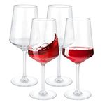 FWEEK Set of 4 Large Plastic Wine Glasses 580MLml Unbreakable Reusable Polycarbonate Clear Red Wine Glasses for Party Camping Picnics Hot Tubs Pools