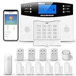 Clouree Wireless Alarm System for Home Security, 12 Pieces Home Burglar Kits for DIY House Security, GSM 4G/WiFi Alarm Kit