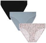 Anne Klein Women's Underwear - 3 Pack Bikini Briefs (S-XL), Ashes of Roses/Quarry/Black, L