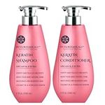 Nuva Botanicals - Keratin Shampoo and Conditioner Set - Keratin Hair Treatment with Argan Oil & Jojoba Oil - Keratin Complex Shampoo and Conditioner with Coconut Oil - 500 ml x 2