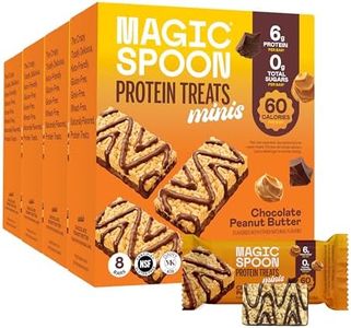MAGIC SPOON Mini Treats - 6g Protein, Low Carb, Keto Friendly, Low Sugar, Gluten Free, Crispy Protein Bar Cereal Bar, On-The-Go Healthy Snack (Chocolate PB, 32 Mini Bars)