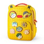 StarAndDaisy Backpack for Kids Girls Boys Toddler Backpack Preschool Nursery Travel Bag, Ages 2 to 6 Years- (Buckle Charms - Yellow)