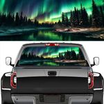 Cedar Colorful Aurora Truck Decals Borealis Snowy Mountain Nature Landscape Decals for Trucks Back Window,Automotive Decals and Graphics Sticker Vinyl for Car Truck SUV 66 x 22 inch