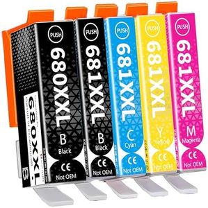 UPRIIN 680XXL 681XXL Ink Cartridges Compatible with Canon PGI-680XXL CLI-681XXL for PIXMA TR7560 TR8560 TR8660 TR8660a TS6160 TS6260 TS8160 TS8260 TS9160 TS9560 TS706 TS9565 (5 Pack)