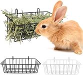 TiereCare Rabbit Hay Feeder - 2Pcs Metal Rack Hay Holder for Guinea Pig Small Animals Grass Rack for Bunny Chinchilla Cage Reduce Mess 9x4x3 Inch