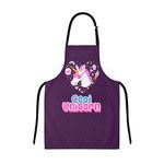 Hopcara® Cool Swag Unicorn Kids Apron for Girls | Waterproof Chef Apron for Kids | 3D Washable Apron for Kids for Painting Cooking Baking Sculpting | Adjustable Neck | Digital Printed Apron 8-15y