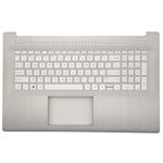 Replacement for HP Laptop 17-CN 17-CP 17T-CN 17Z-CP Upper Case Palmrest with Non-Backlit Keyboard Assembly M50458-001 Natural Silver
