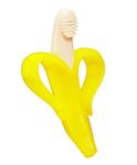 THE LITTLE LOOKERS Single Silicone Banana Shaped Teething Toothbrush/Teether for Baby/Toddlers/Infants/Children (Yellow - Pack of 1)