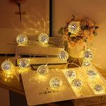 URM Enterprises Mirror Disco Ball 1 String Lights 16 Led Plug-in Decorative Lights for Diwali, Christmas, Party, Birthday, Wedding Events, Tree/Plant Decorations Indoor Outdoor - Warm White