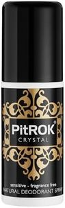 PitROK Crystal Natural Deodorant Spray 1 x 100ml Pump Spray, Vegan, Cruelty Free, Fragrance Free, suitable for Sensitive Skin. Made in the UK.