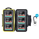 JJC Memory Card Case Water-resistance Carrying Holder Storage 6 PCS CF Compact Flash Cards Protector Box with Carabiner