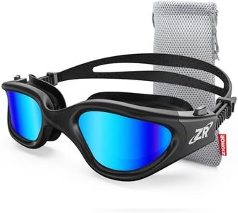 ZIONOR Swim Goggles, Upgraded G1 Polarized Swimming Goggles UV Protection Anti-fog Adjustable Strap for Men Women Adult Indoor or Outdoor (Polarized Light Mirror Blue Lens)