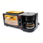 Cadlec MultiChef Pro 3 in 1 Breakfast Maker With Oven Toaster Griller, Coffee Maker, Frying Pan | Adjustable Temperature & Timer, Bake, Grill & Toast- Black