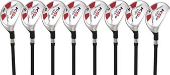 Senior One Length Men’s Majek Golf All Hybrid Complete Full Set, which Includes: #3, 4, 5, 6, 7, 8, 9, PW Senior Flex Total of 8 Right Handed New Utility “A” Flex Clubs