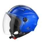 STUDDS RAY Super Open FACE Helmet for Men and Women Dapper Blue L