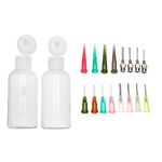2Pcs Jagua Henna Temporary Tattoo Kit Applicator Bottles with 16 Tips Needles for Henna Tattoo Cone Tattoo Bottle Kits - Qty 2 & 16 Tips