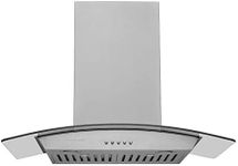 Hauslane | Chef Series Range Hood 30" WM-630 Wall Mount Range Hood | European Style with Stainless Steel and Tempered Glass | 3 Speed, LED Lamps | Ducted or Ventless
