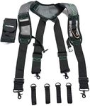 MELOTOUGH Gel Construction Work Suspender Tool Belt Suspenders with Gel shoulder pad Detachable Phone Holder (Trigger Snap Hook end work Suspenders)