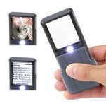 Carson 5X MiniBrite LED Lighted Slide-Out Aspheric Magnifier with Protective Sleeve (PO-55), Grey